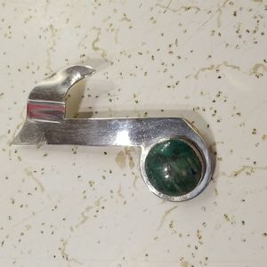 Sterling Silver Brooch With Stone